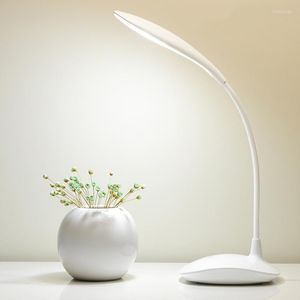 Bordslampor Desktop LED -skrivbordslampa USB Strömförsörjning Nattljus Fällbar dimbar Touch Bedside Diming Portable