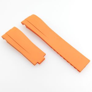 Cinturino con chiusura di distribuzione in gomma arancione da 21 mm a 18 mm adatto per Rolex Daytona