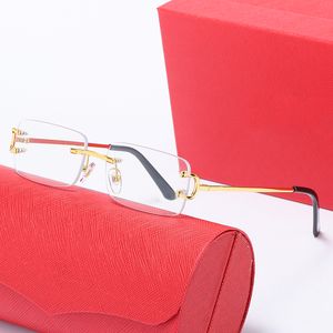 mens sunglasses carti glasses for women fashion decorate unisex framesless eye protection transparent Square Plate Rimless with case sunglasses