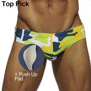 Men's Swimwear PUSH UP Swimming Briefs Sexy Low Waist New Camouflage Swimsuits Gay Shorts J220913