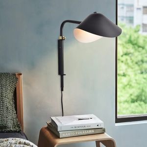L￢mpadas de parede de cabeceira vintage E27 Black Ajust￡vel Industrial Wall Light para sala de estar quarto n￳rdico decora￧￣o de casa l￢mpada