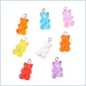 Charms 32Pcs Resin Gummy Bear Candy Necklace Charms Very Cute Keychain Pendant For Diy Decoration 161 U2 Drop Delivery 2021 Jewelry F Dhdph