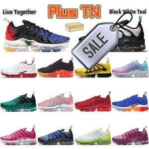 Med Box Plus TN Running Shoes Men Kvinnor Sneakers Leve Together Black White Teal Orlando Yolk Triple Red Bubblegum Mens Trainers