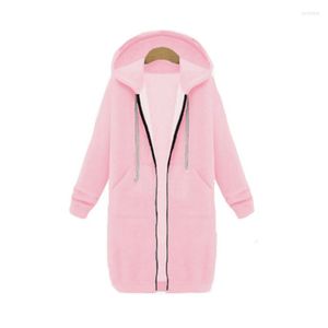 Damen Hoodies Herbst Frauen Lange Sweatshirt Mantel 2022 Zip Up Outer Kapuzenjacke Winter Casual Taschen Plus Size Outwear Tops