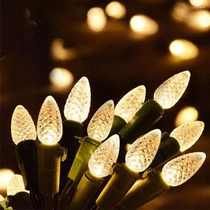 Saiten 5M 10M C6 Erdbeere Lichterkette Batteriebetriebene LED-Schnur 8 Modi Outdoor Urlaub Party Weihnachtsbaum Dekor Girlande