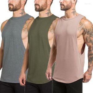 Linne för herr 3-pack löpväst Fitnesskläder Blank Bodybuilding Ärmlös skjorta Gym Stringer Top Herr Mode Sportkläder