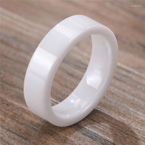 Wedding Rings Modyle 6mm Female Ceramic Classic Black White Smooth Jewelry Fashion Engagement Ring For Women