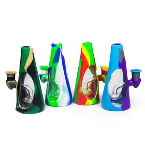 Glas-Schwerkraft-Bong-Wasserpfeife Dab Rig Shisha Konische Silikonpfeifen Gesunde und umweltfreundliche Wasserpfeifen