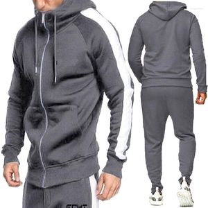 Erkekler Trailtsits Erkekler 2pcs Erkekler Trailsuit Set Hoodie Üstler Joggers Pantolon Çalışma Jogging Spor Salonu Spor Giyim Kapüşonlu Ter Takım Egzersiz