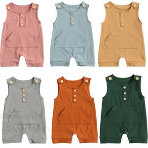 Rompers Cotton Baby Romper Romeveless Daby Oneak One Piece Summer Unisex Bab