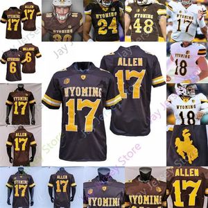 Custom Wyoming Football Jersey College Josh Allen Xazavian Valladay Levi Williams Isaiah Neyor Bertagnole Charles Hicks Victor Jones