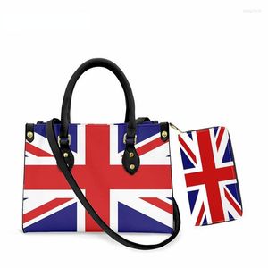 Borse da sera Borsa a tracolla con bandiera britannica per donna Borsa a tracolla casual Borsa da festa in pelle PU femminile con set di portafogli