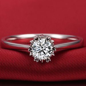 Brand Female Solitaire ring 1.25ct Simulated diamond Cz 925 Sterling Silver Engagement wedding Band ring for women