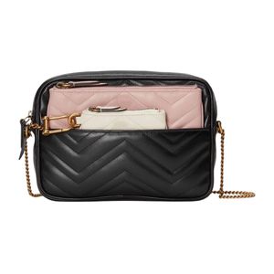 Designer Woman Shoulder Bag Coin Purse Black and white powder leather 3-in-one Clutch Bags Wallets Famous Marmont Chain Cross Body Handbag Luxury Women Purse