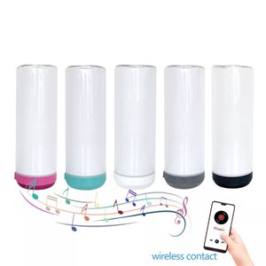 20oz Sublimation Bluetooth Speaker Tumbler Sublimation Smart Water Bottle Wireless Intelligent Music Cups