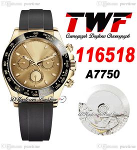 Twf v2 a7750 cronógrafo automático masculino assista a ouro de cerâmica de cerâmica de ouro