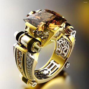 Cluster Rings 18K Yellow/white For Women And Men Black Diamond Wedding Bands Luxury Fashion Vintage Gold Jewelry Unisex