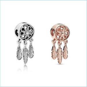 Charms Dream Catcher pusta urok Bransoletka Naszyjka koraliki sznurkowe Krzyki wisiorka Biżuterię Komponenty Sliver Rose Gold 1 99YT DH60O