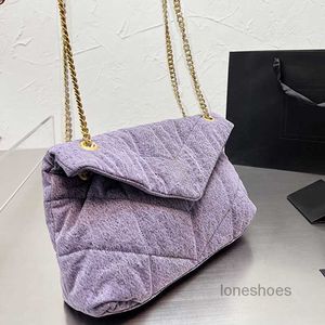 Evening Bags Denim Crossbody Bag Women Cloud Handbag Flap Chain Shoulder Bags Thread Purse Fashion Letter Gold Metal Sequin Magnetic Buckle