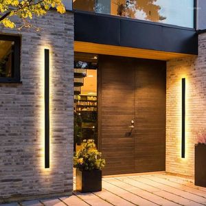 Outdoor Led Lights Waterproof Long Wall Lamp Strip Garden Courtyard Door Post Indoor Bedroom Headboard