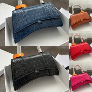 Mode damer tygväska liten 23 cm krokodil mönster läder handväska shopping koppling plånbok berömd designer kväll axel väskor kosmetisk arrangör