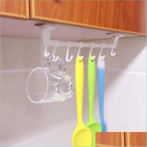 Bathroom Storage Organization Cabinet Door Back Towel Rack Plastic Rag Hanger Hook Wall Mounted Towels Shelf Paper Holder Kitchen Dr Dhj8W