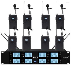 Microphones SIKETEER Wireless Microphone System 8-Channel Lavalier Condenser For Church Stage Performances