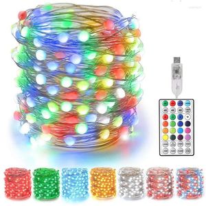 Strings RGB Fairy String Lights 20m 200 LED Twinkle Christmas Light med avl￤gset utomhusbr￶llopsfest Copper Wire Garland