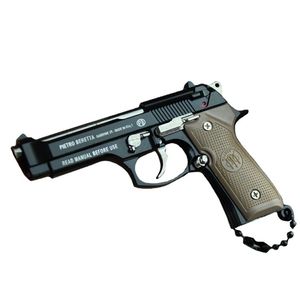 금속 권총 총기 Beretta 92F 총 미니어처 모델 키 체인 품질 컬렉션 장난감 생일 선물 1086 최고 버전.