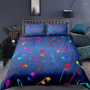 Zestawy pościeli kołdra notatki muzyczne wydrukowane sypialnia dekoracje kołowy zestaw poduszek podwójne łóżko dla dzieci kołdra dla dzieci