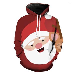 Felpe con cappuccio da uomo Felpe da uomo 2022 Abbigliamento da uomo Moda Natale Babbo Natale Tute casual Grande brutto Novità Pupazzo di neve Stampa 3D