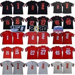 Sj Ohio State Buckeyes Justin Fields Jersey OSU 27 Eddie George 45 Archie Griffin #15 Elliott 97 Nick Bosa Teague 150TH Fiesta Bowl