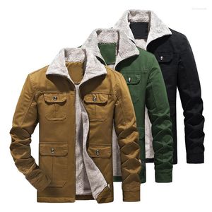 Jaquetas de jaquetas de pele de pêlo de pêlo masculino de veludo de inverno lã casual linning butled butled bollot de bolso masculino masculino de algodão