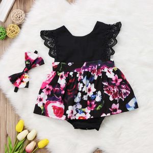 Rompers Summer Newborn Mabon Girls Romper Flowers Flower