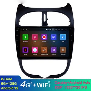 Android 9 inch Touchscreen Car Video Radio for 2000-2016 PEUGEOT 206 GPS System with SWC Bluetooth Mirror Link Carplay USB