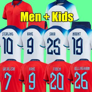 2022 KANE FODEN Soccer Jerseys 22 23 Home national football ENGlANDS STERLING SAKA RASHFORD Shirt SANCHO MOUNT GREALISH men kids kit sets football uniforms