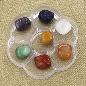 Hänge halsband oregelbundna reiki helande kristaller stenpolerade individuella stenar naturliga 7 färger/set yoga energi chakra