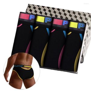 UNDUPTS 4pcs kalça seksi adam iç çamaşırı kısa erkekler sissy pamuk iç giyim eşcinsel külot jockstrap erkekler brifing