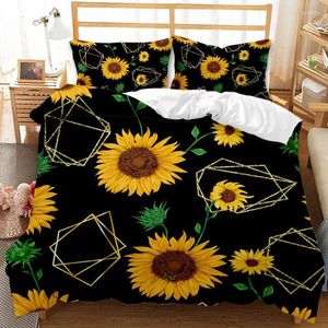 Bedding Sets 3D Beautiful SunFlower Bedclothes Bed Linens Duvet Cover Set Gift For Friend&Children