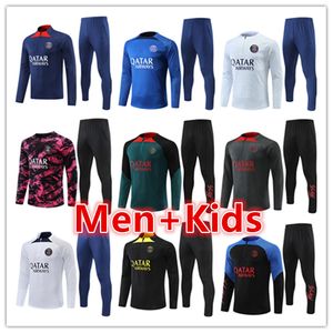 Mens Kids Football TreathSuits Treinamento Suje de camisa Jersey Conjunto 2022 2023 PSGS Men Soccer Tracksuit Jacket Jaqueta Kit de corrida Sobrevêndio Futbol Futbol