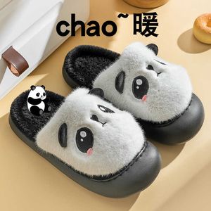 Wholesale girls animal slippers for sale - Group buy Cute Panda Slipper for Women Autumn Kawaii Animals Girls Home Slippers Winter Indoor Plush Warm Mute Ladies Family Shoes Sandals