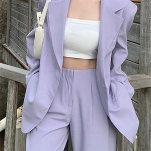 Dwuczęściowe spodnie dla kobiet Spring Summer Women Blazer Spants Suit Kurtka z długim rękawem Dwuczęściowy zestaw modny Fashion Busines