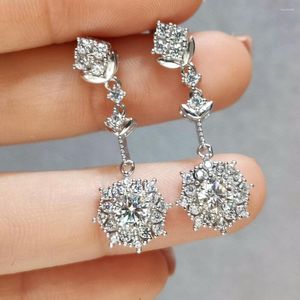 Dangle Earrings Arrival Diamond Test Past 1 Carat Round Brilliant Cut D Color Moissanite Drop VVS1 Gemstone Plant Gift