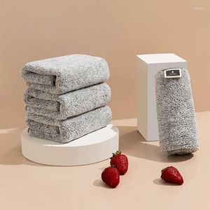 Towel Bamboo Charcoal Cleaning Absorbent Rags Microfiber Fabric Dishcloth Thickened Non-stick Oil Kitchen Bathroom Clean Tools