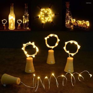 Nattljus 6st Copper Wire Led Garland Solar Powered Cork Wine Bottle Christmas String Light Party Wedding Decoration Lamp