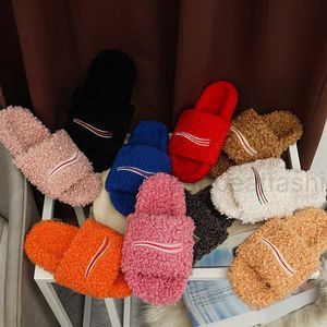 Slippers Slides Sandals Girl Flip Flop Slipper Slide Designers Women Ladies Wool Winter Fur Fluffy Furry Warm Letters Comfortable FuzzyTop