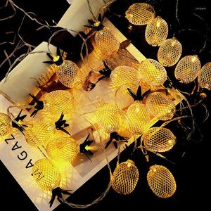 Strings 10/20 LED String Lights Holiday Christmas Decoration Lamp Waterproof Garden Light Pineapple Shape Warm White Xmas Party Supplies