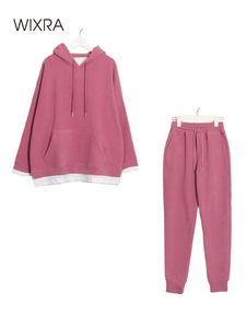 Passende Familienoutfits Wixra Lässige Kinderkleidung Weiche warme Samt-Hoodies Elastische Taille Hosen Herbst Winter Mama Papa Sweatshirt 2-teiliges Set 220924