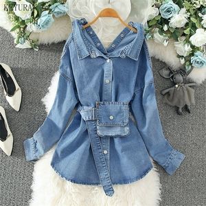 Frauenblusen Hemden Denim Shirt Frauen Mode Jeans Bluse Coat Ladies Streetwear Jean Denim Bluse Loose Shirts Vintage Tops 220923