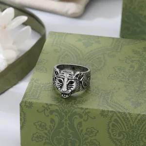 Anello per unghie di design Gioielli di lusso Anello in acciaio al titanio argento amore uomo e donna gioielli in oro rosa per gli amanti anelli di coppia